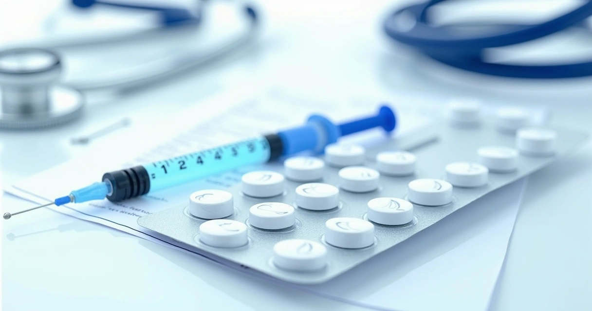 Diagnóstico da tuberculose meníngea e papel da dexametasona 2 Comprimidos de dexametasona em embalagem e seringa sobre mesa clínica