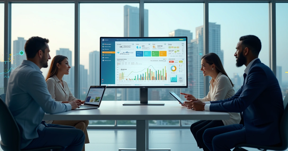 Dashboard digital de imobiliária com IA integrando atendimento e dados de clientes 