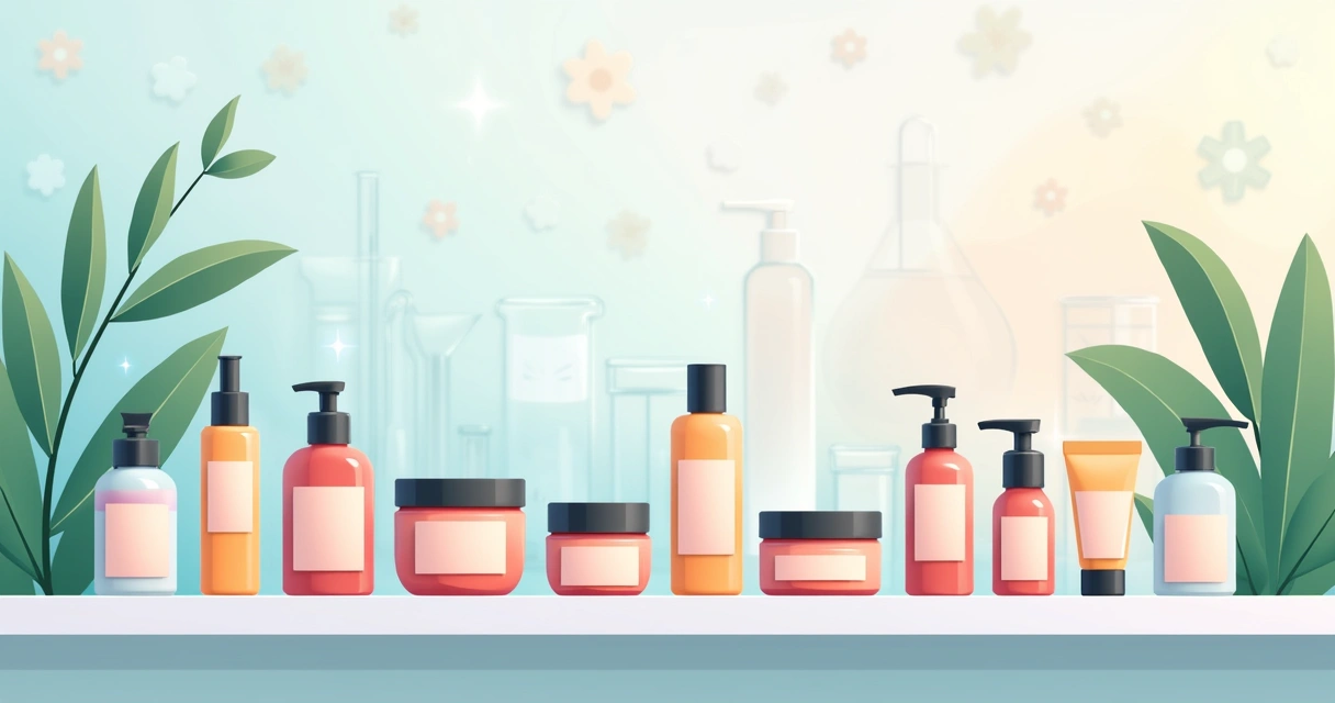 Diversos frascos de cosméticos dermatológicos personalizados 