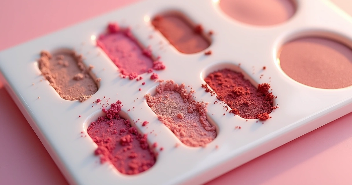 Paleta de texturas de cosméticos em fundo branco 