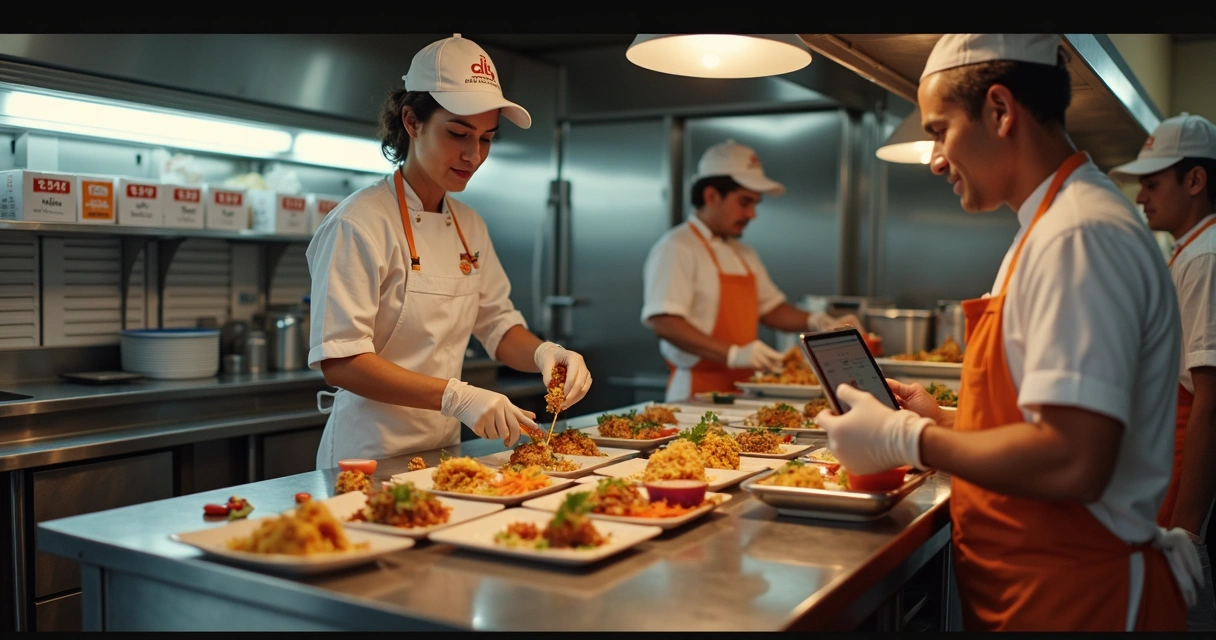 Cozinha de delivery organizada em cidade pequena 