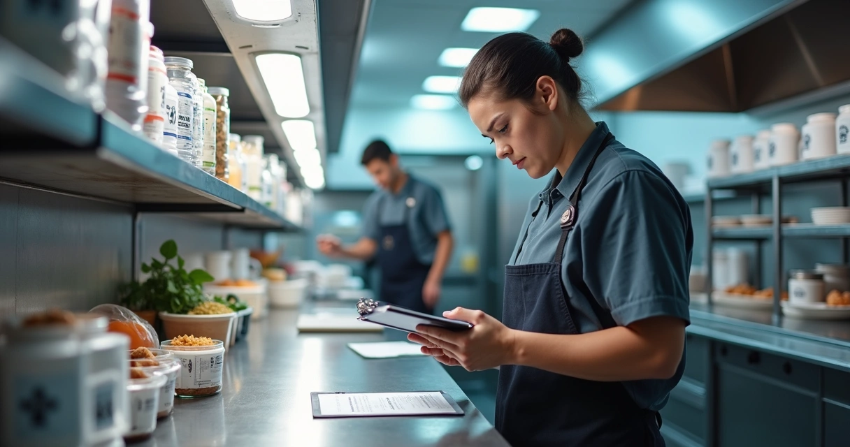 Cozinha delivery organizada com equipe em preparação
