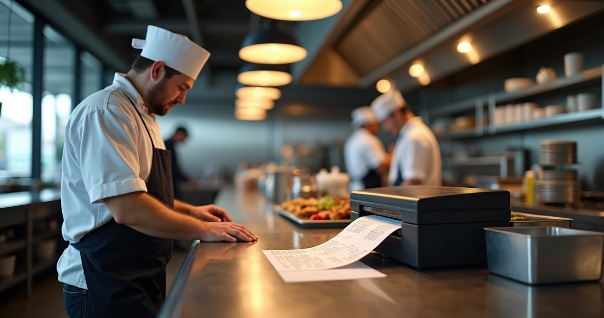 Equipe de cozinha de restaurante recebendo pedidos automáticos pelo WhatsApp 