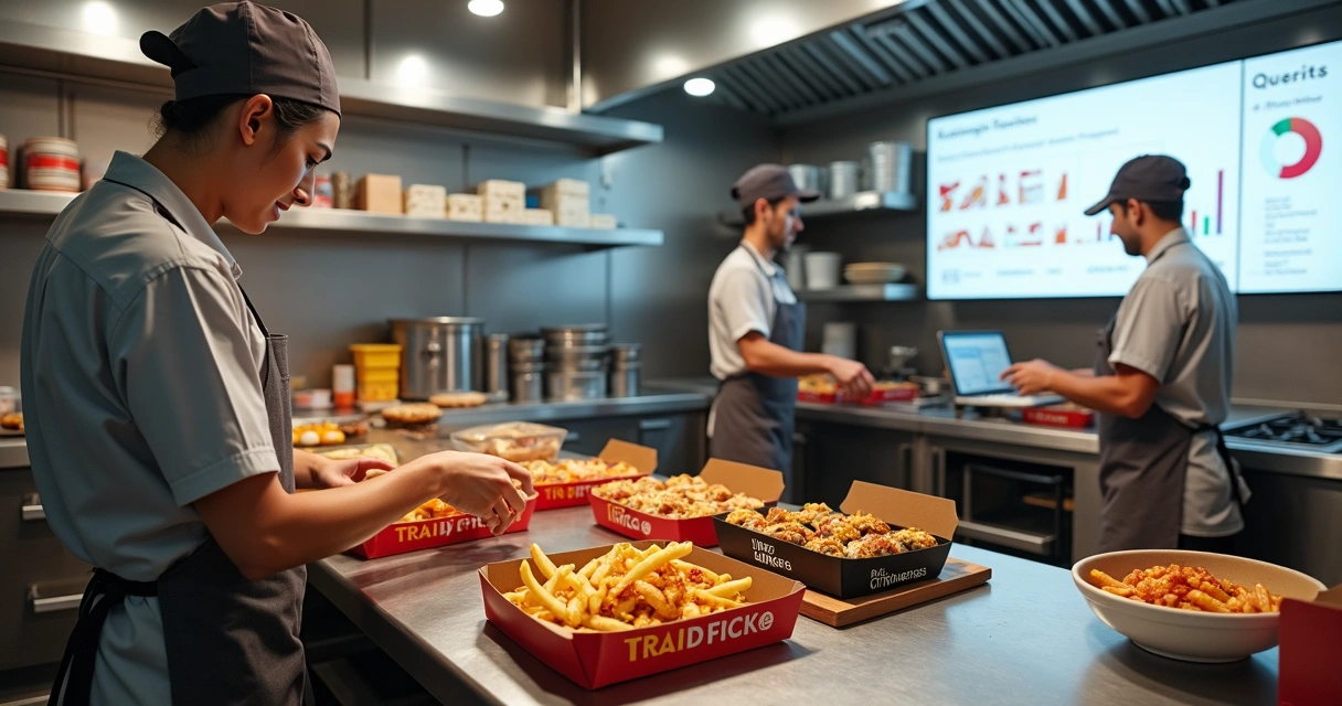 Cozinha profissional operando várias marcas de delivery integradas ao iFood 