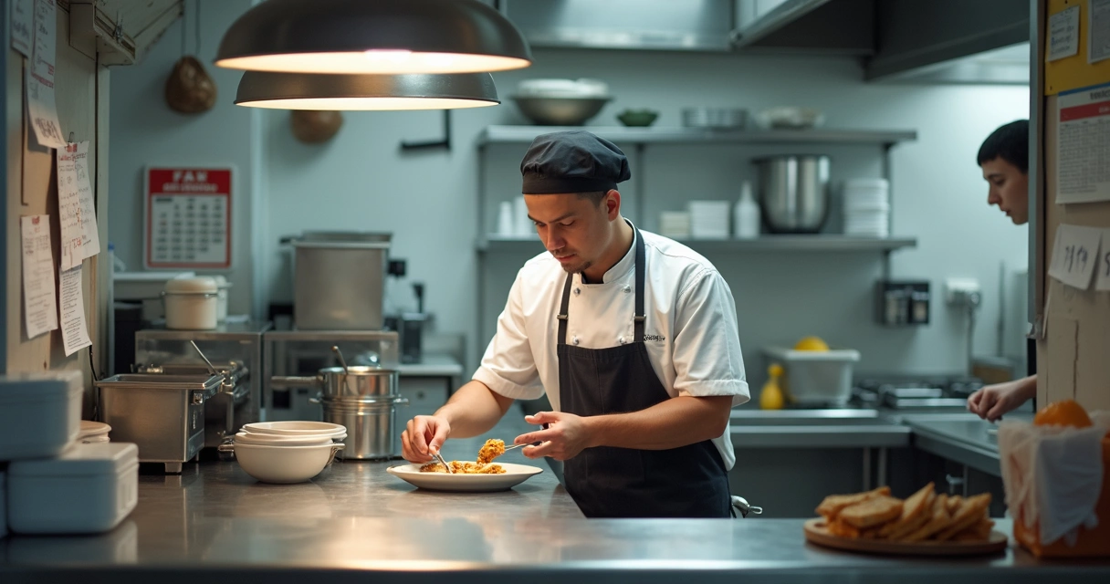 Pequena cozinha de negócio de alimentação 