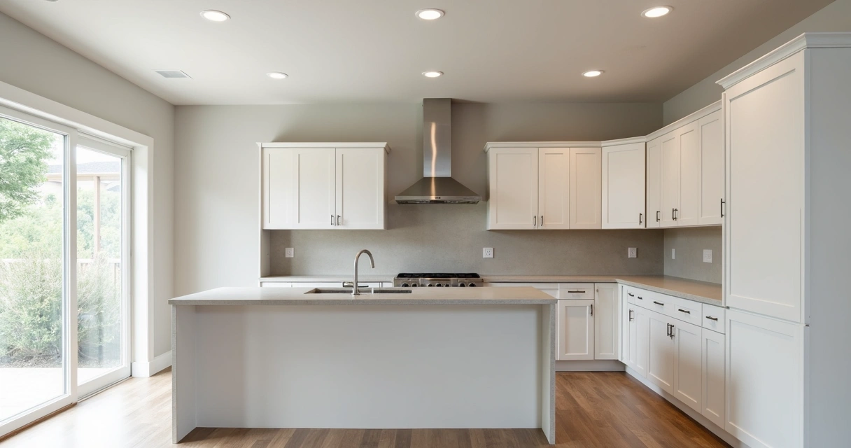 Cozinha remodelada com teto e paredes em drywall 