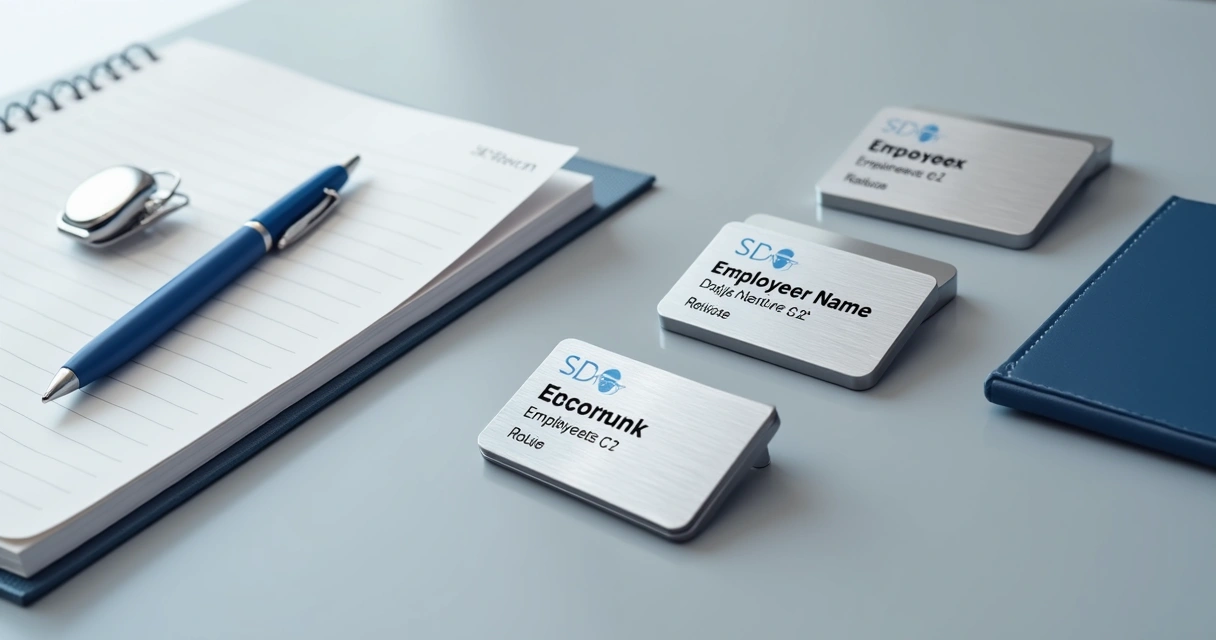 Crachás de inox com identidade visual corporativa