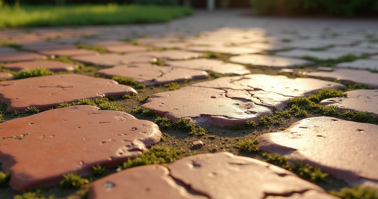 Cracked and broken pavers on patio 