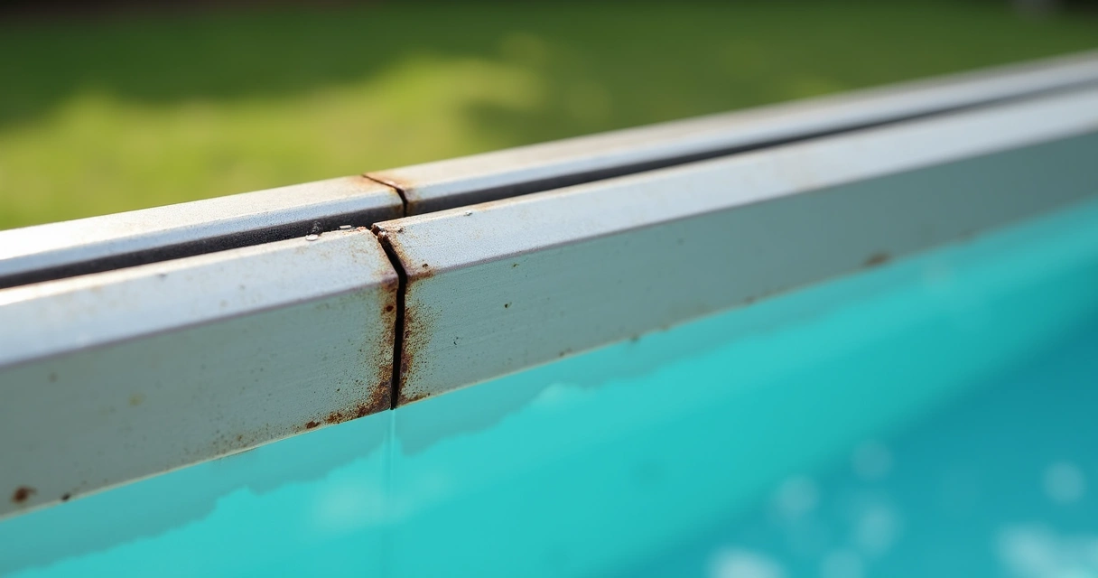 Cracked aluminum bar on pool screen enclosure 