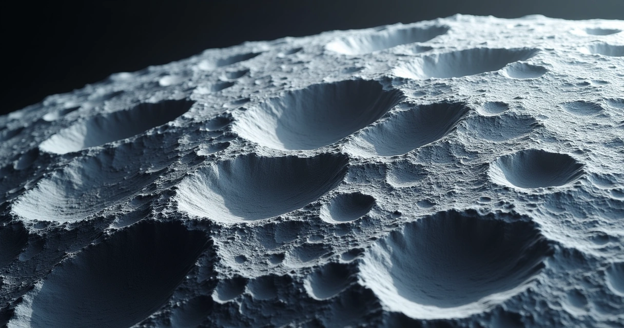 Montanhas e crateras bem visíveis no lado afastado da Lua 