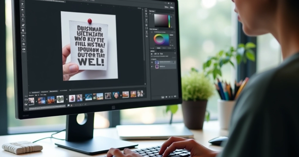 Pantalla de computadora mostrando editor de imágenes con un meme en proceso de edición 