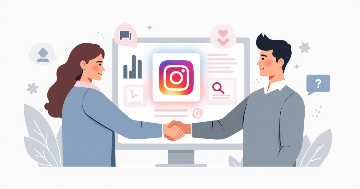 Negócio ou influenciador fechando parceria no Instagram com credibilidade 