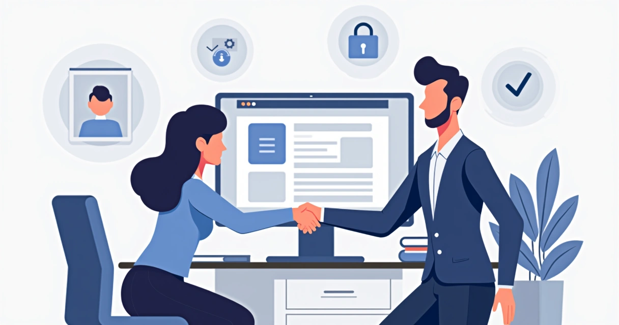 Cliente confiando em uma empresa ao acessar site institucional 