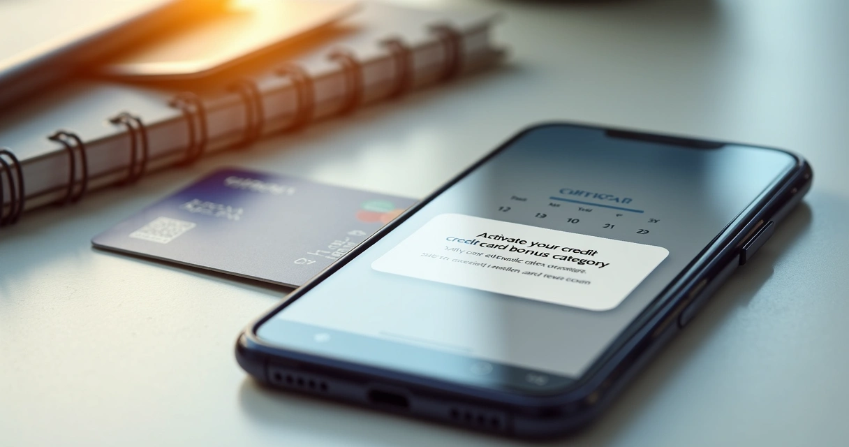 Smartphone with credit card activation reminder and calendar notifications