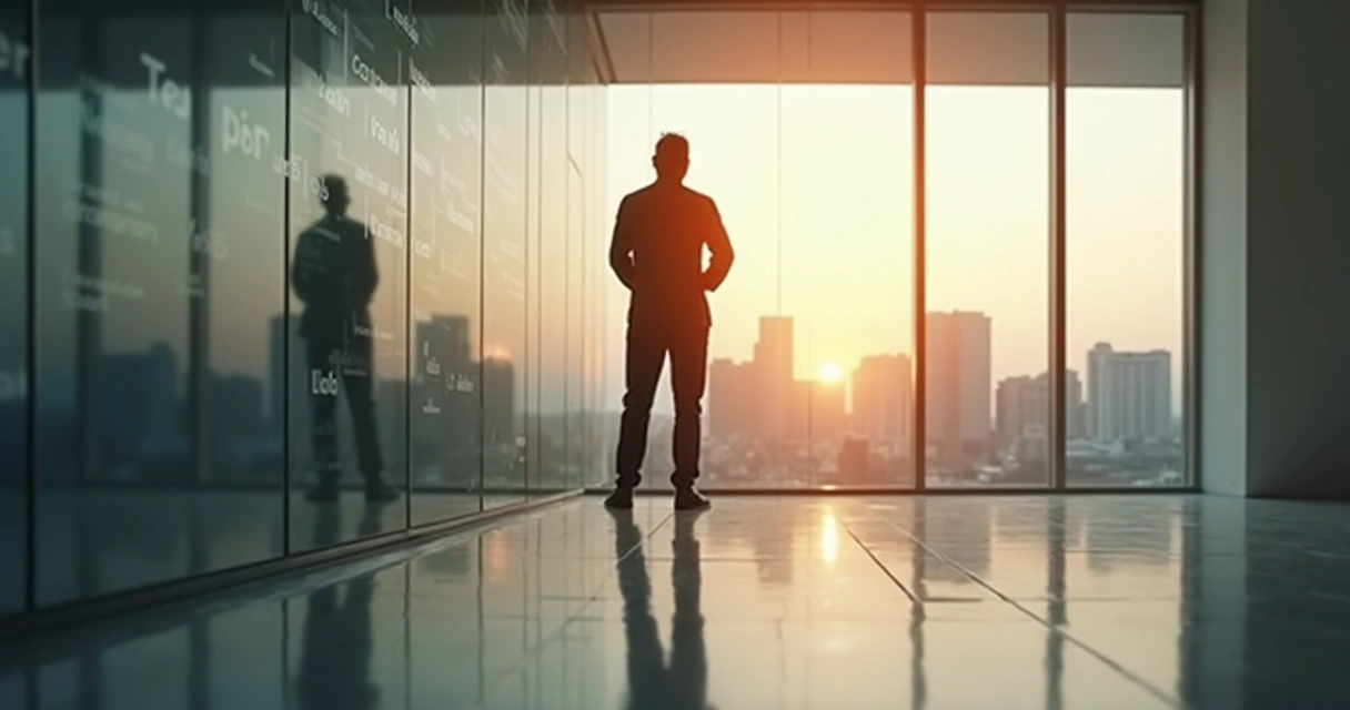 Persona mirando su reflejo dividido entre sombra y luz representando creencias limitantes 