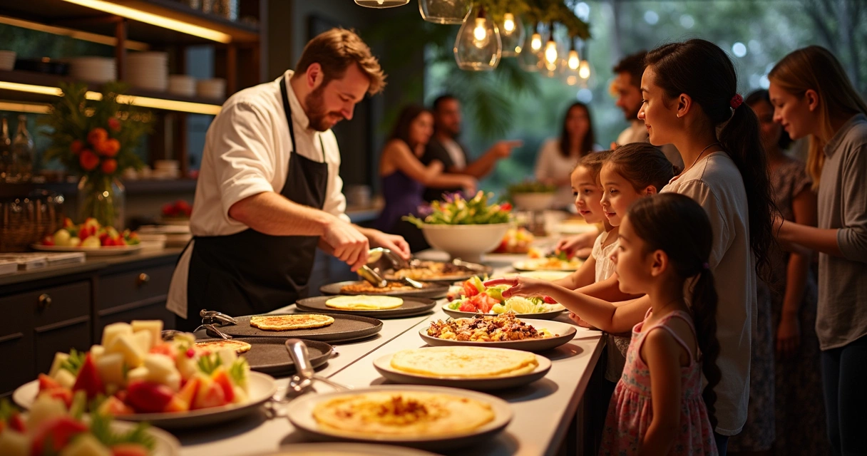 Buffet de crepe em evento social 