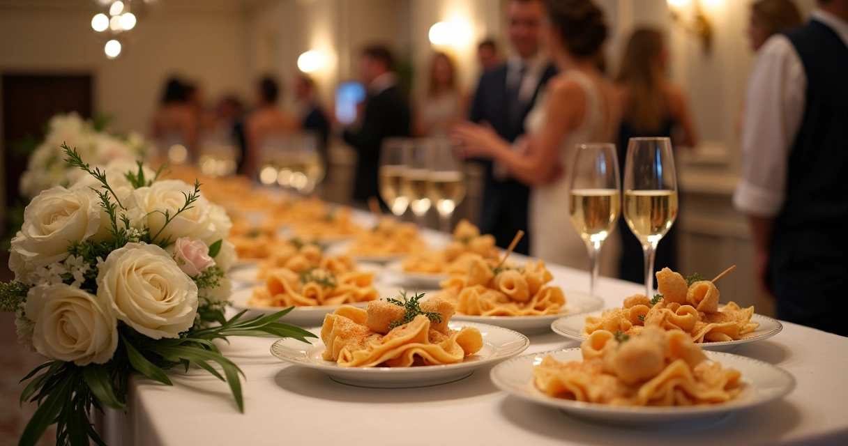 Mesa de crepe suíço em casamento 