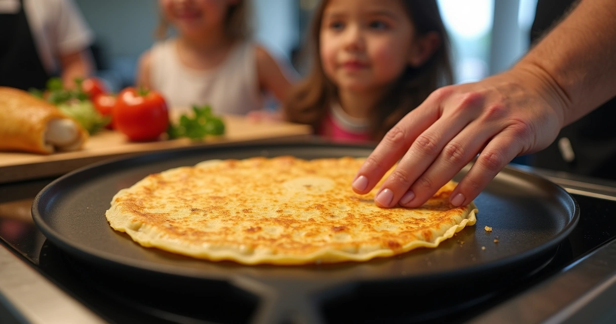 Crepe suíço sendo preparado ao vivo em evento em Orlando 