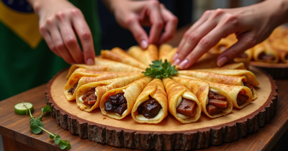 Crepes artesanais recheados em evento brasileiro em Orlando 