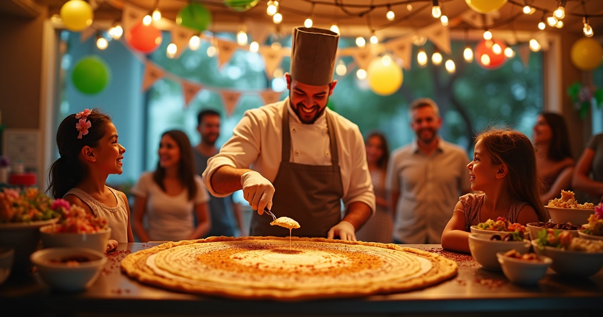 Estação de crepes em festa de aniversário em Orlando 