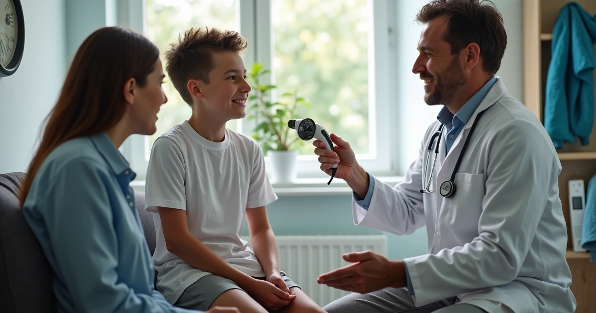 Jovem atleta sendo examinado para desenvolvimento puberal