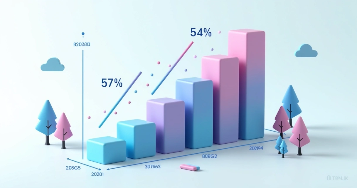 Gráfico mostrando projeção de crescimento da receita via canais digitais nos próximos anos 