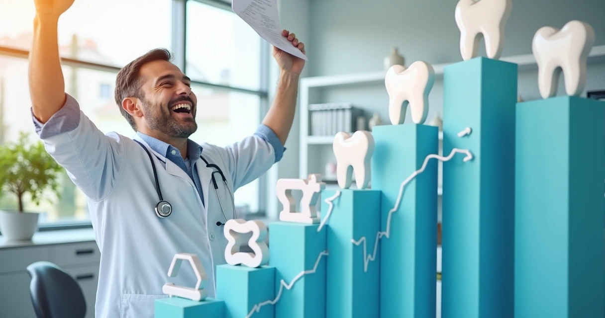 Gráfico mostra crescimento em lucro de clínica odontológica 