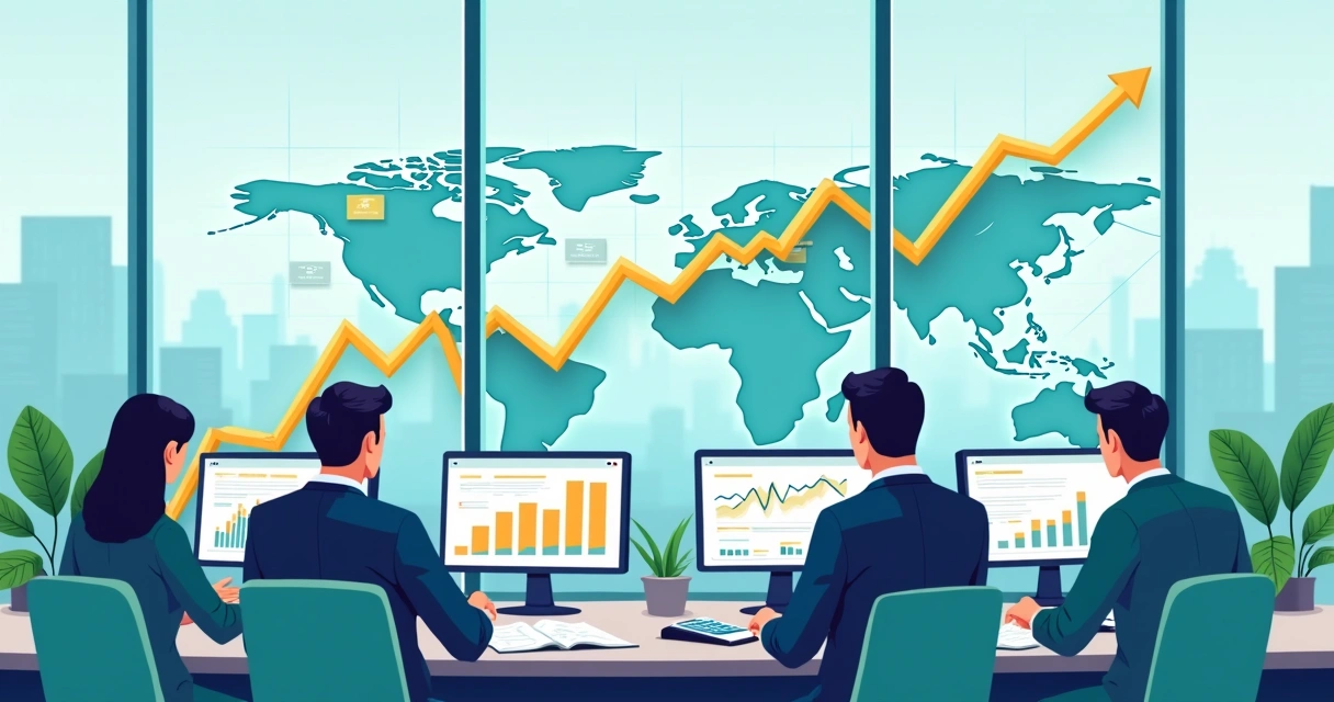 Gráfico mostrando o crescimento do mercado de consultoria financeira mundial 
