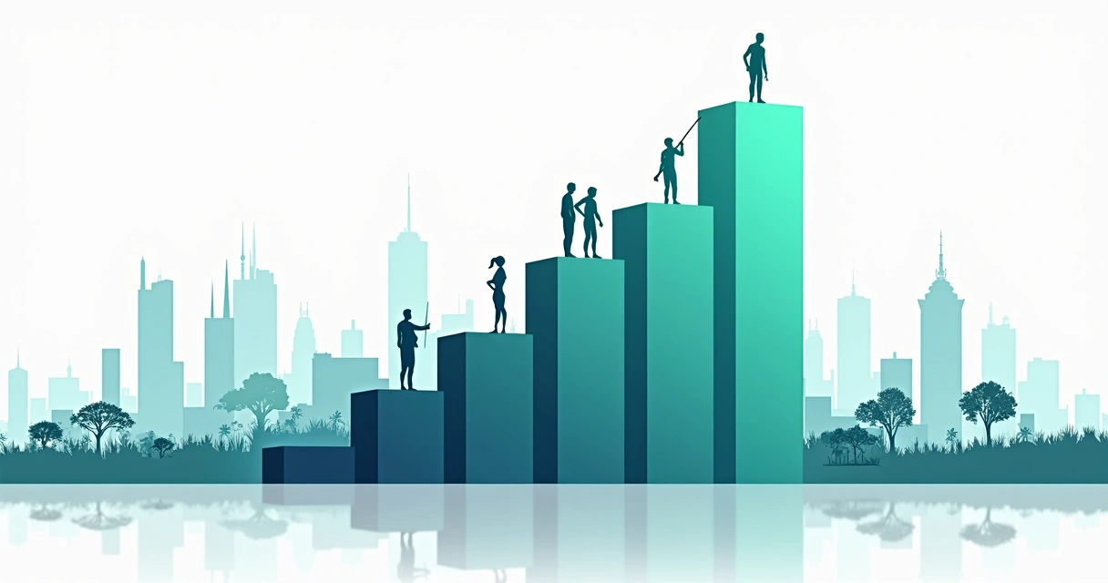 Gráfico de barras mostrando crescimento populacional em mercados emergentes 
