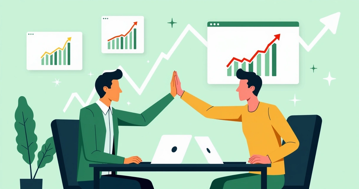 Time unido comemorando crescimento digital 