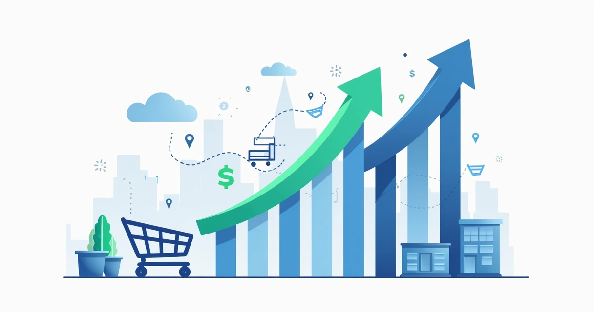 Gráfico ilustrando crescimento das vendas online B2B e B2C 
