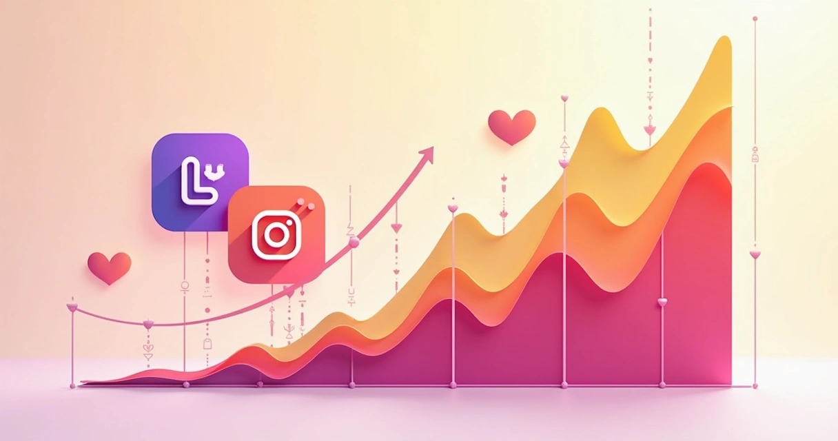 Gráfico crescente de engajamento no Instagram após collab 
