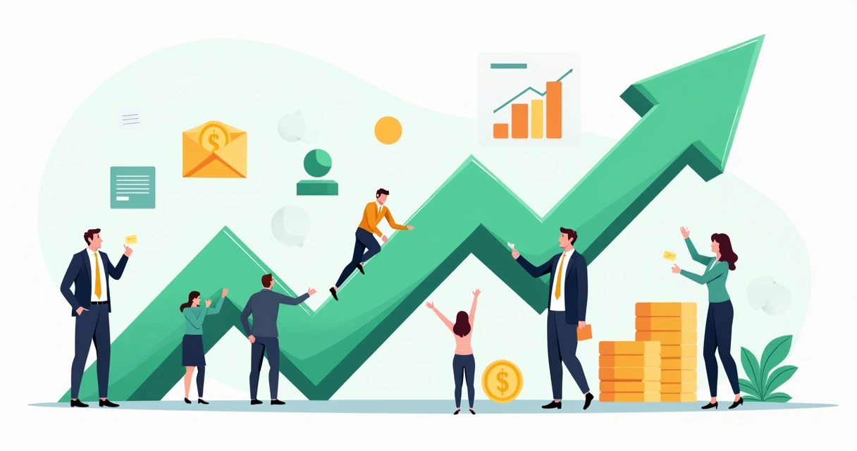 Seta subindo mostrando crescimento de vendas de dropshipping 