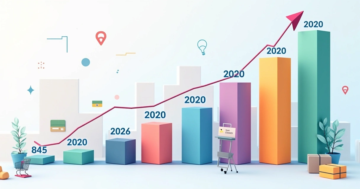 Gráfico mostrando aumento das vendas em marketplace no Brasil 