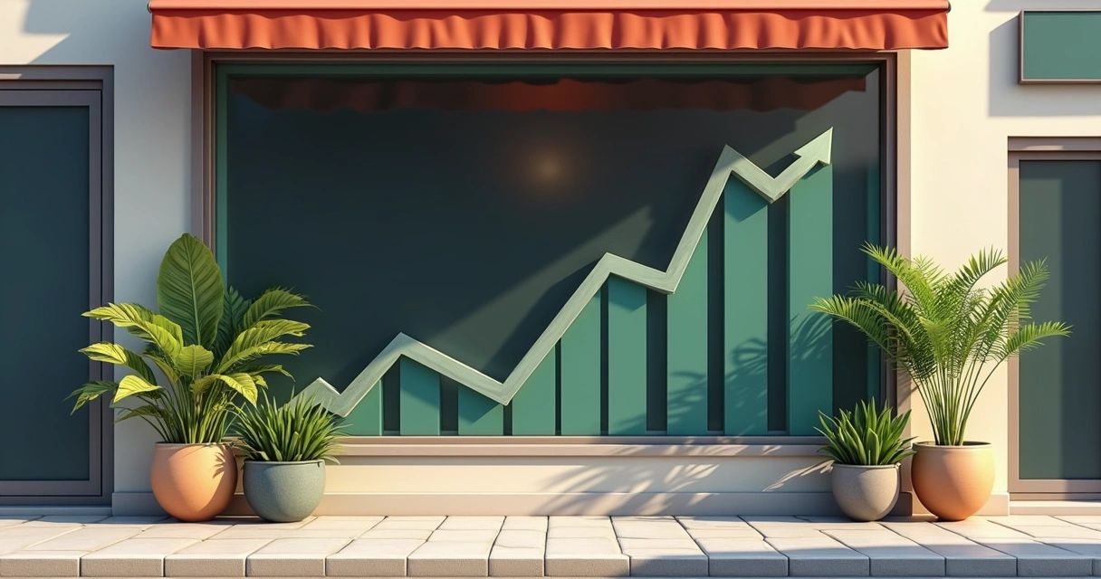 Representação visual do crescimento saudável de uma pequena empresa 