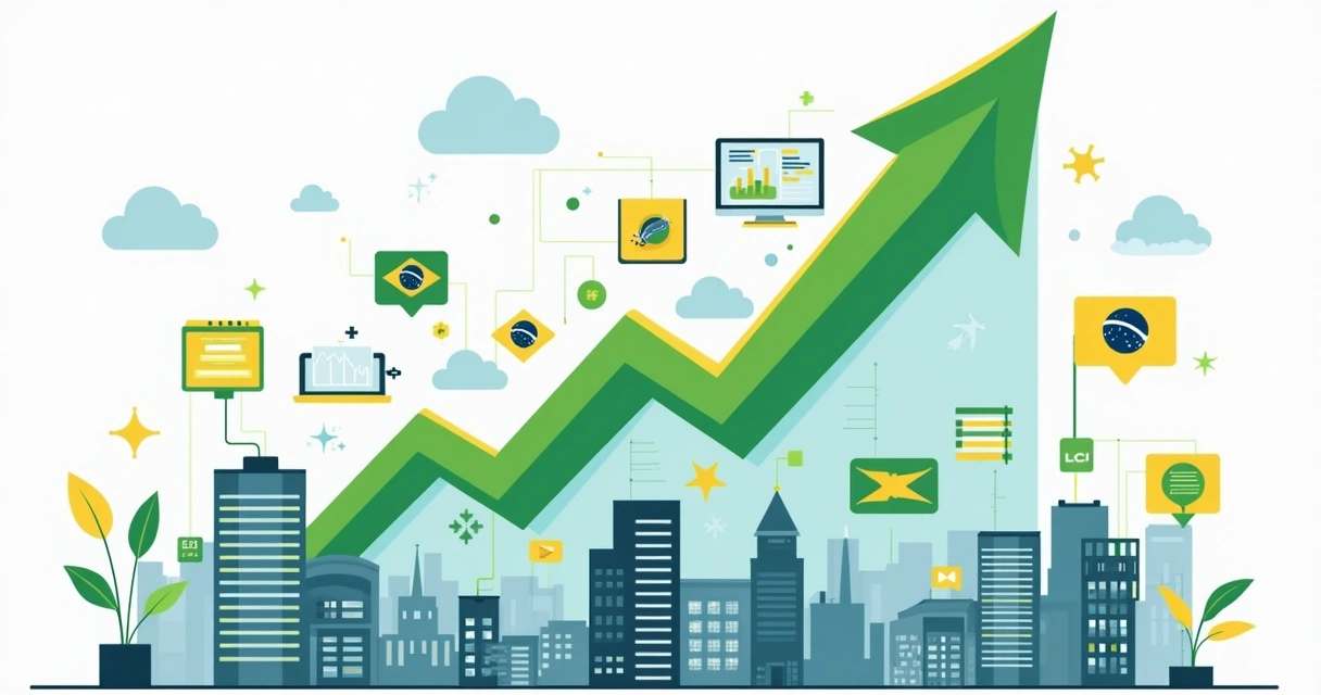 Gráfico mostrando crescimento de pequenas empresas digitais no Brasil 