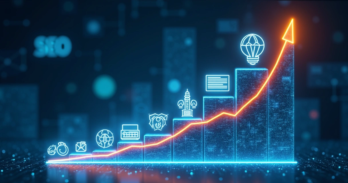 Gráfico digital de crescimento com marcas ganhando mais destaque 