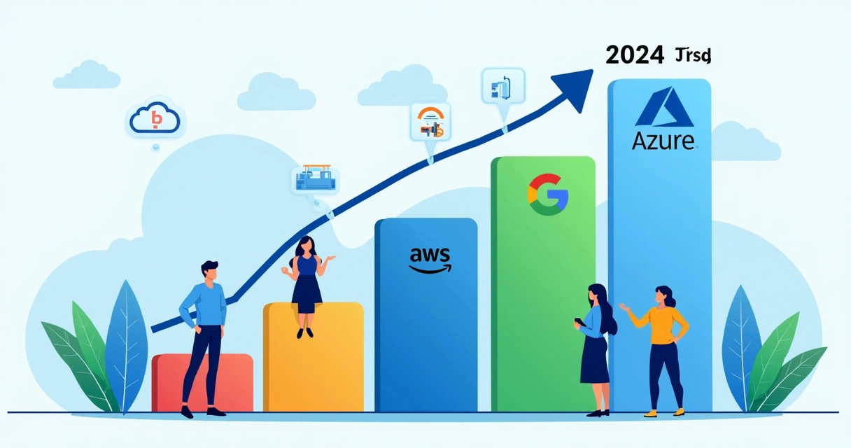 Gráfico de crescimento dos provedores de nuvem em 2025 