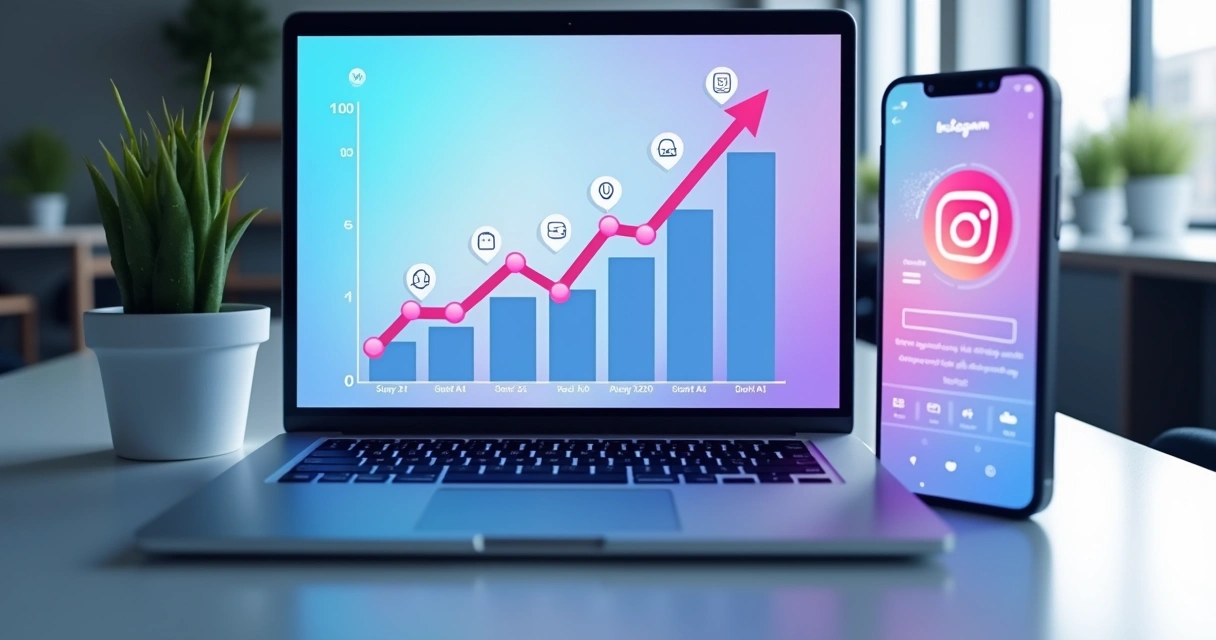 Gráfico de crescimento de seguidores reais no Instagram 
