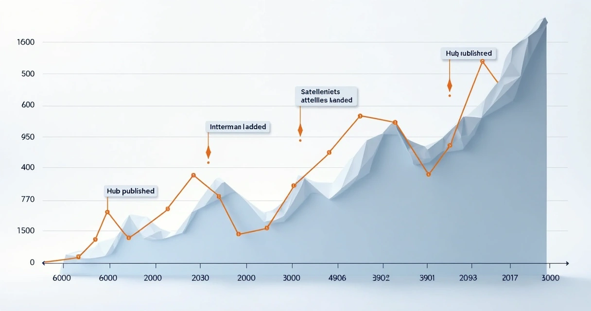 Gráfico mostrando crescimento de tráfego após organizar conteúdo em hub 