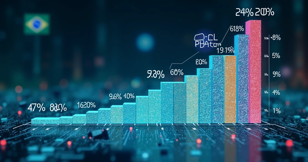 Gráfico mostrando crescimento do número de usuários nas redes sociais globalmente. 