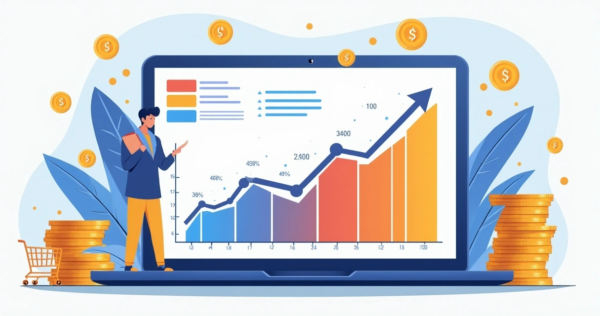 Gráfico mostrando crescimento de vendas após campanhas digitais 