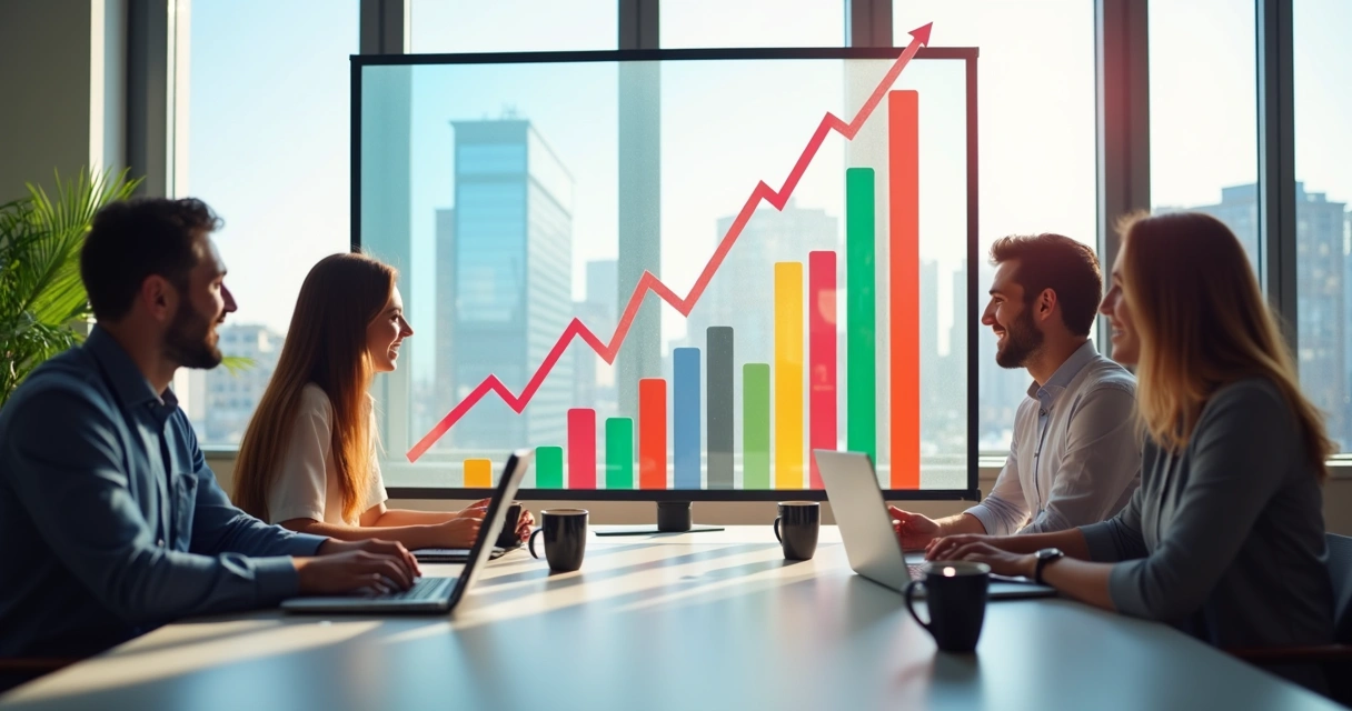 Gráfico crescendo representando aumento de vendas com tráfego pago