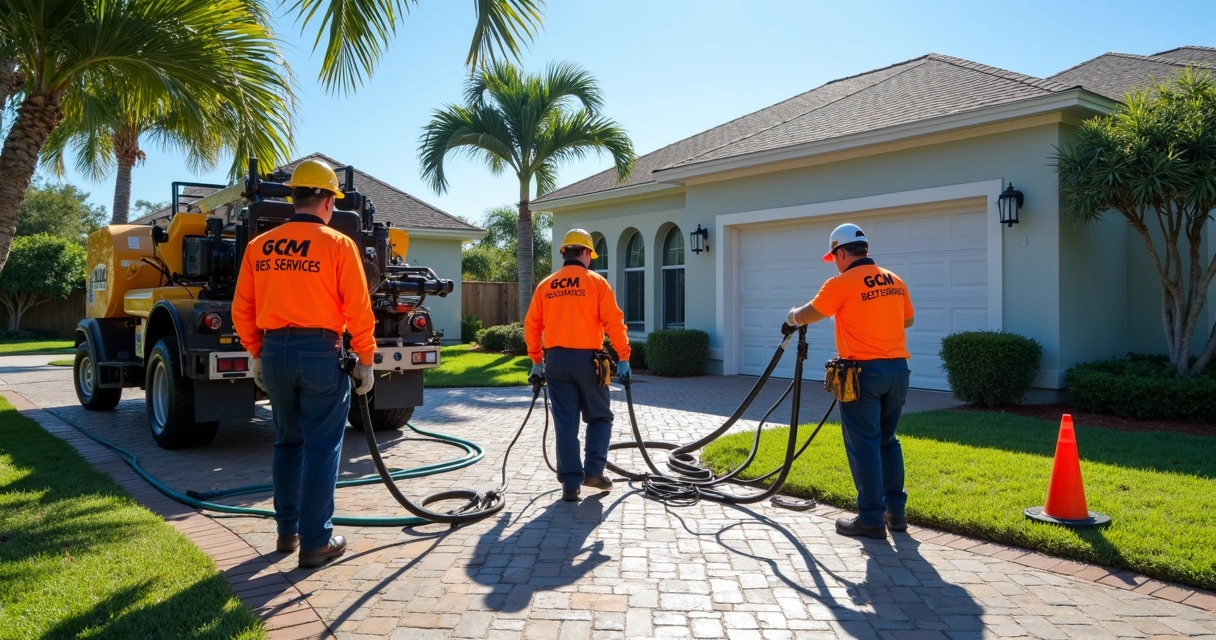 Concrete contractors lifting sunken driveway slab