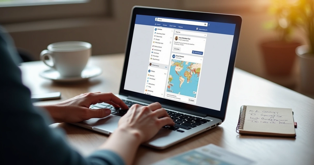 Pessoa configurando anúncio digital em tela de computador 