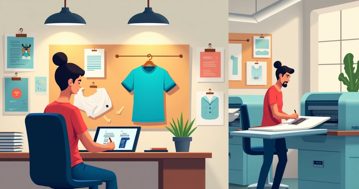 Designer criando arte de camiseta personalizada São Roque 