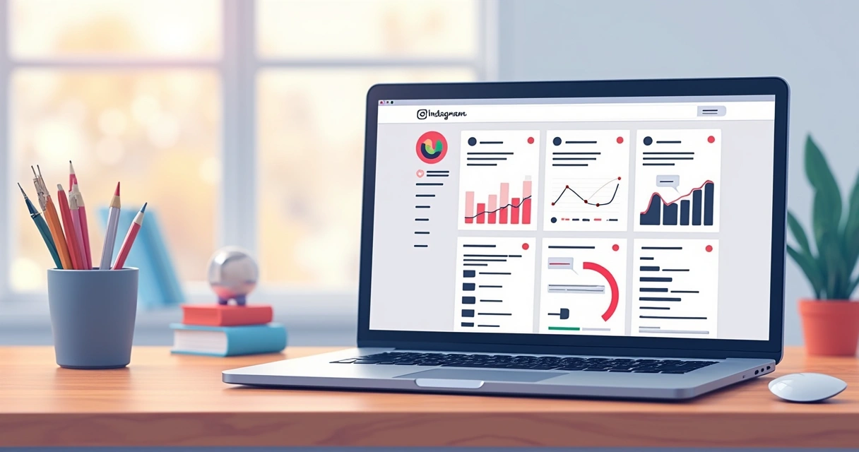 Tela de computador com gerenciador de anúncios do Instagram aberto, mostrando gráficos e opções de segmentação. 