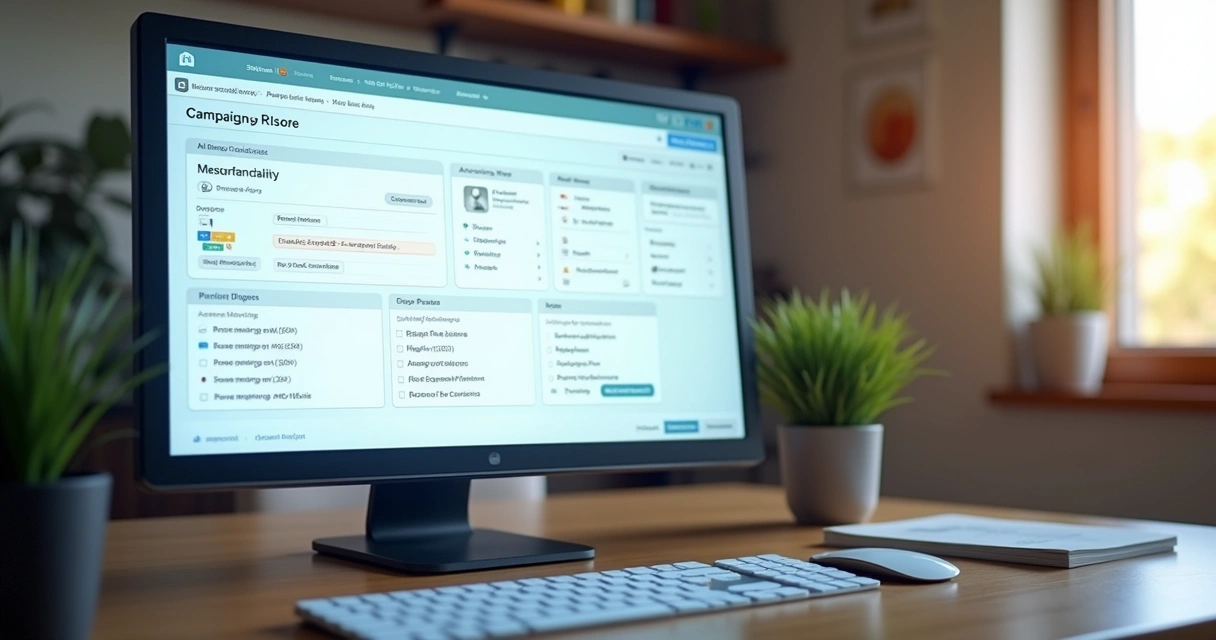 Interface intuitiva de criação rápida de campanhas de anúncios 