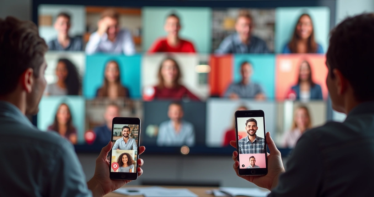 Comunidade engajada em reunião digital 