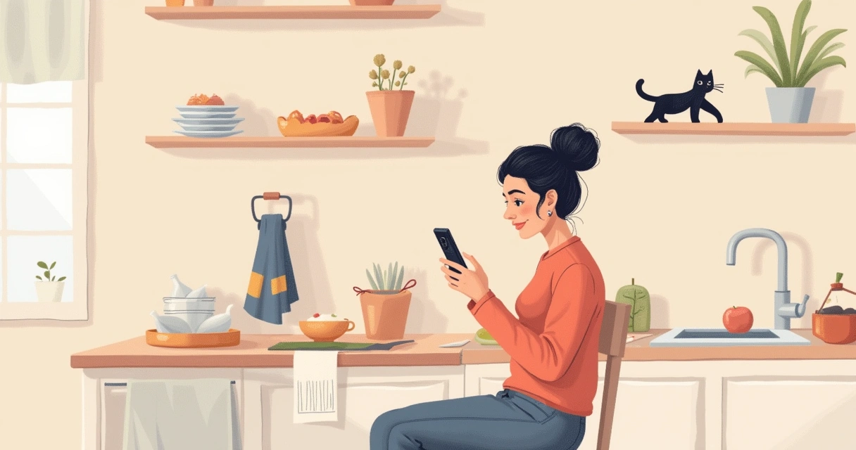 Influenciador gravando vídeo autêntico em casa sobre rotina 